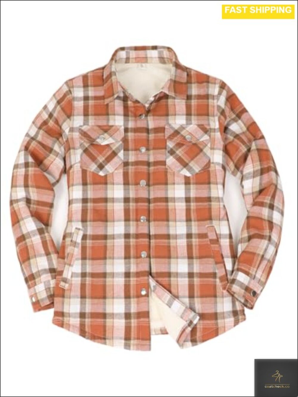 Sherpa Lined Flannel Plaid Jacket Warm Overshirt